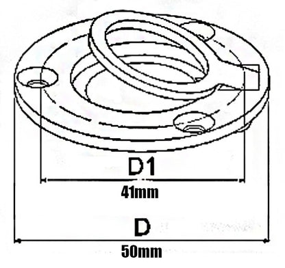 50mm Round Flush Lift Hatch Ring Handle Dimensions