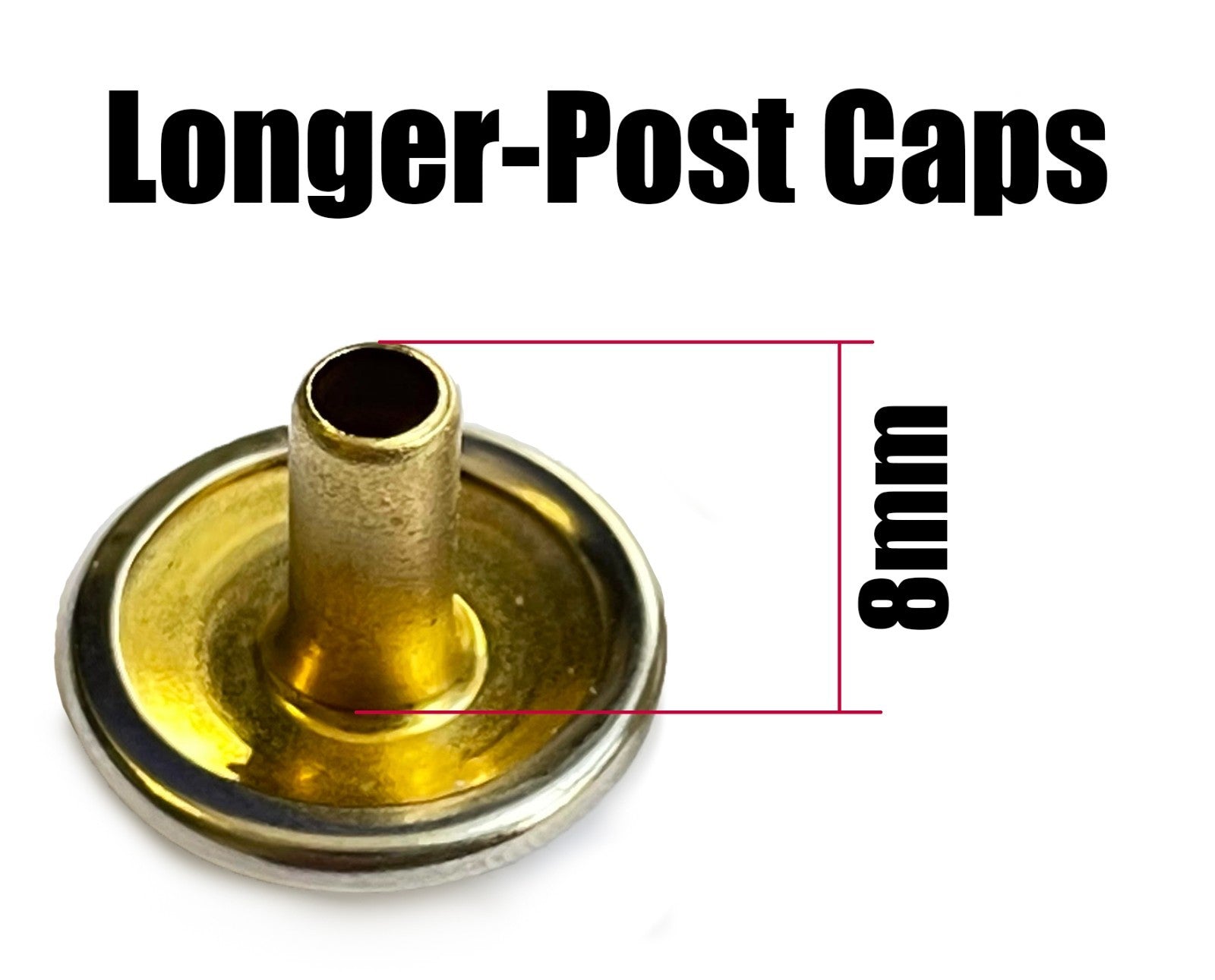 DOT Press Snap Long Cap Socket Fastener Fitting Boat Awning Canopy Canvas 8mm
