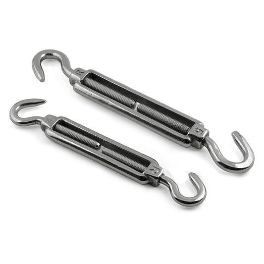Hook to Hook Turnbuckle Wire Rope Tensioner Rigging - Stainless Steel A4 316