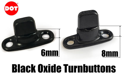Genuine DOT 6 / 8mm Turnbutton Military Black Oxide Boat Canopy Cover Fasteners