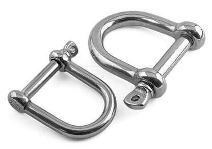 M6 Wide D-Shackle A4 Stainless Steel Marine Grade 316 Lifting Rigging Pin 6mm