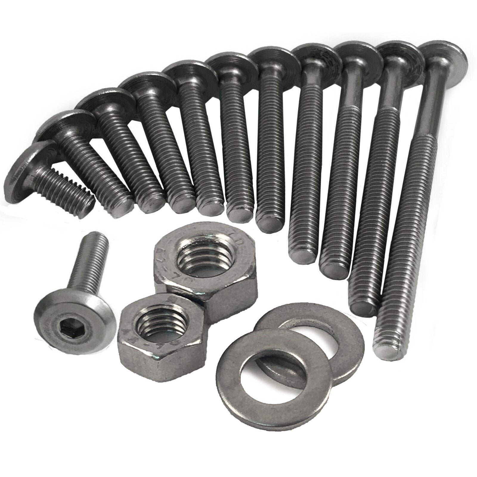 M6 Stainless Steel Furniture Joint Connector Bolts With A2 Hex Nuts / Washers