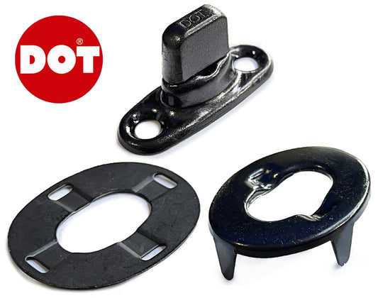 10x Black DOT Turnbutton Kit Twist Lock Carpet Fastener For Car Interior Fabric