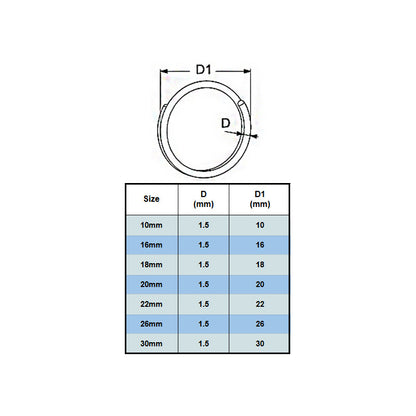 Split Safety Rings - Marine Grade A4 Stainless Steel 316 - keychain Round Polish Dimensions