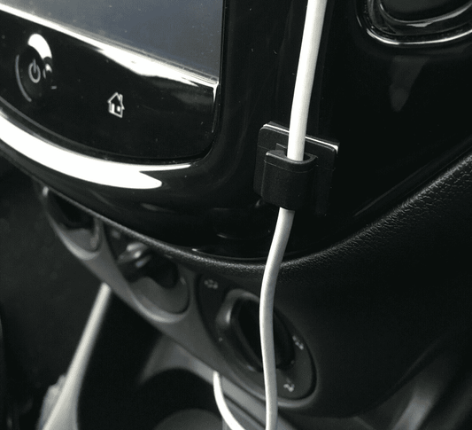 Self Adhesive Cable Tidy Black Clips Phone Usb Gps Dash Cam Sat Nav Aux Wire