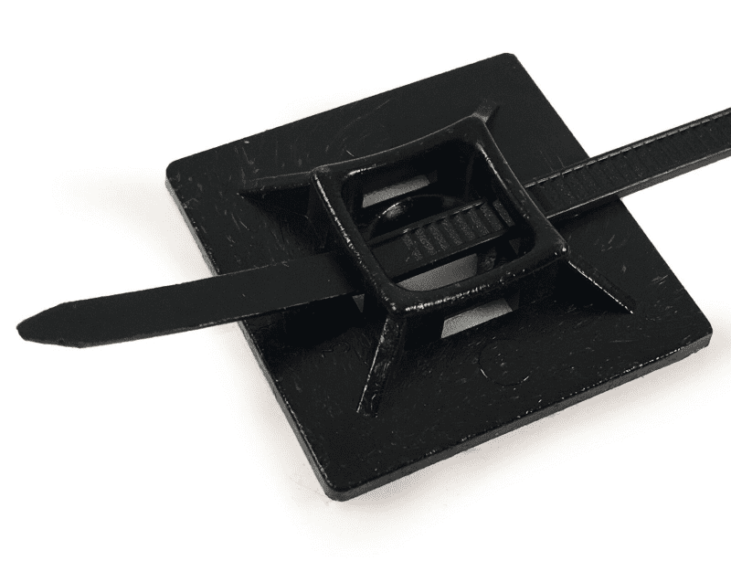 Self Adhesive Cable Zip Tie Mount Fixing Base Wire Black White 19mm 25mm 28mm
