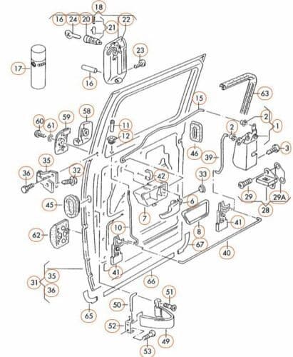 Sliding Side Door Rubber Body Seal 1990-2004 for VW Transporter T4 7D0841817