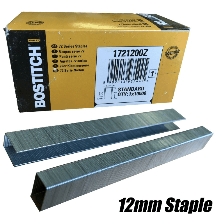 Stanley Bostitch 12mm Galvanised Power Crown Staples 72 Series Staples Box