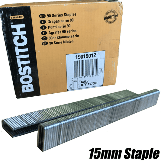 Stanley Bostitch 12mm Galvanised Power Crown Staples 90 Series Staples Box