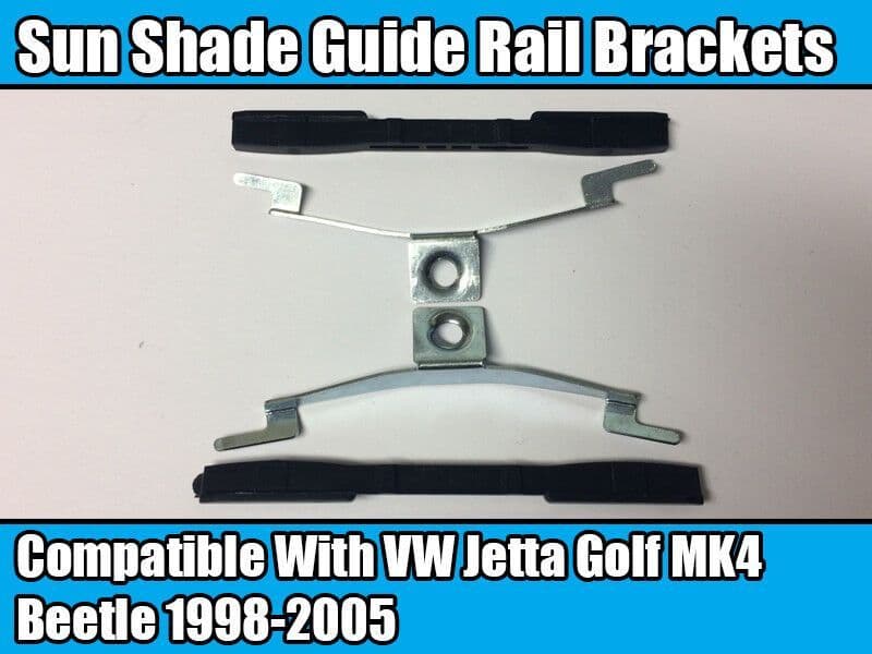 Sun Guide Rail Brackets for VW Jetta Golf Mk4 Beetle 98-05 2X Metal 2X Plastic
