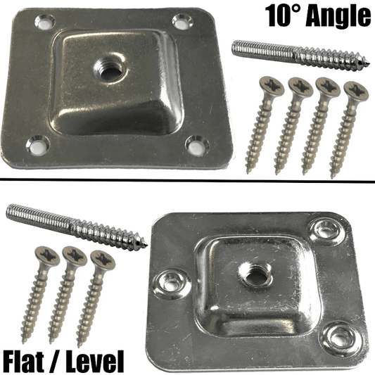 Table Chair Sofa Leg Mounting Plate Flat/Angled Wood Metal Dowel Screw