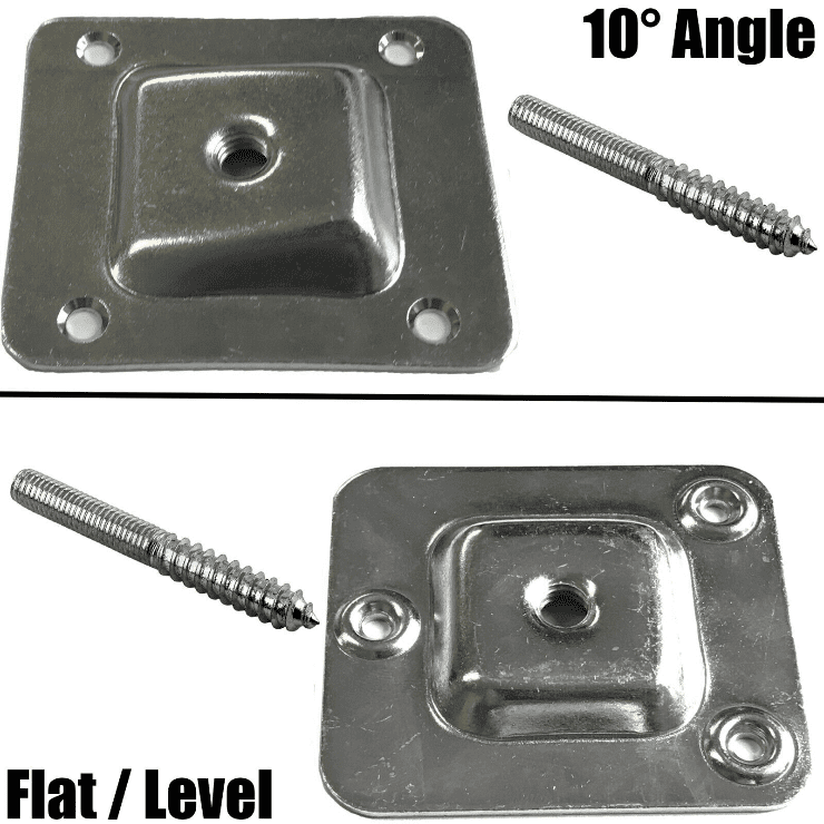 Table Chair Sofa Leg Mounting Plate Flat/Angled Wood Metal Dowel Screw