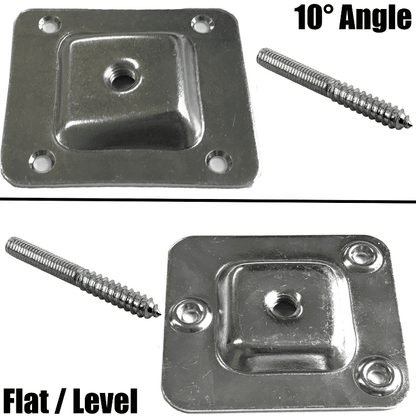 Table Chair Sofa Leg Mounting Plate Flat/Angled Wood Metal Dowel Screw