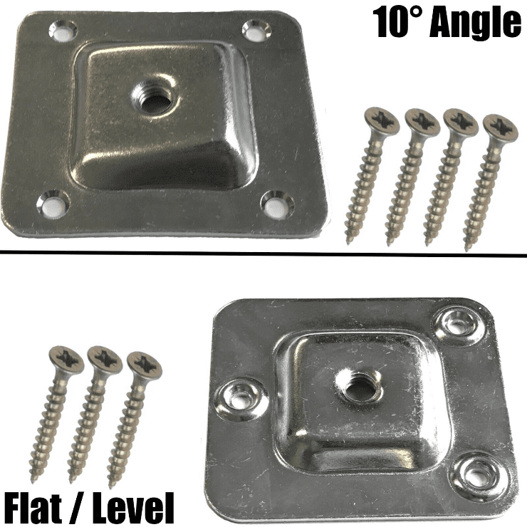 Table Chair Sofa Leg Mounting Plate Flat/Angled Wood Metal Dowel Screw
