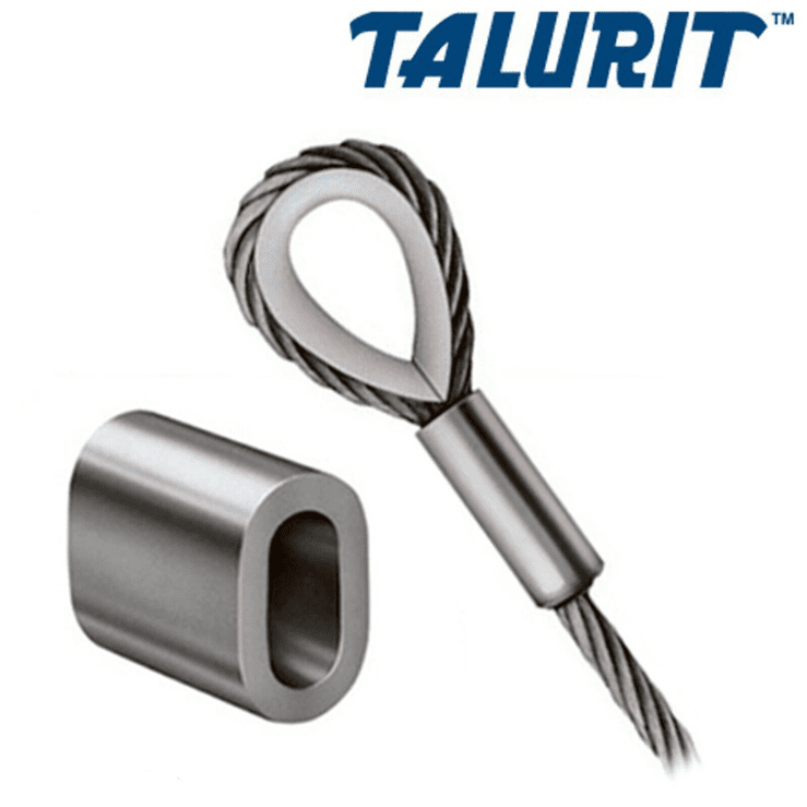 Talurit Aluminium Ferrule Synthetic Rope Clamps Wire Lead Swaging Sleeve 4mm