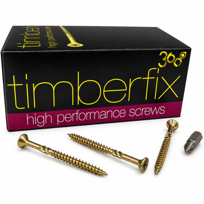 Box of 100x Timberfix 360 9g 4.5x60mm Premium Cutter Thread Wood Screws Countersunk