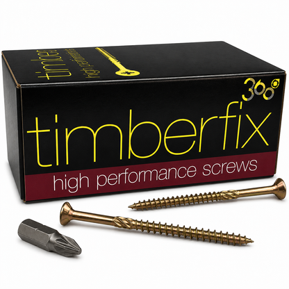Box of 100x Timberfix 360 9g 4.5x80mm Premium Cutter Thread Wood Screws Countersunk