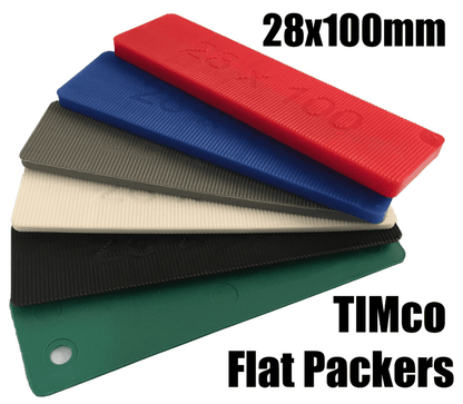 Timco 100mmx28mm Plastic Flat Packers Shims Frame Window Glazing Flooring