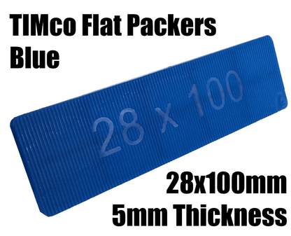 Timco 100x28X5 Blue Plastic Flat Packers Shims Frame Window Glazing Flooring