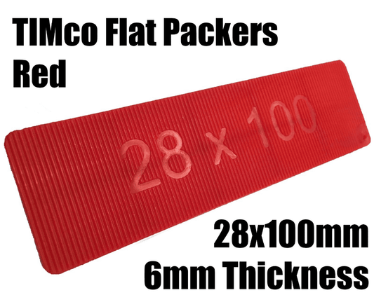 Timco 100x28X6 Red Plastic Flat Packers Shims Frame Window Glazing Flooring