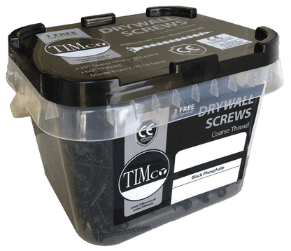 Timco 3.5 Coarse Thread Drywall Plasterboard Screws Bugle Head Black Steel Tub