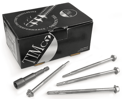 Timco 5.5x100mm Roofing Self Drilling Hex Head Tek Screws Heavy Section Steel