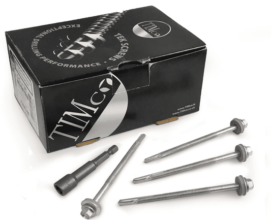 Timco 5.5x100mm Roofing Self Drilling Hex Head Tek Screws Washer Heavy Steel