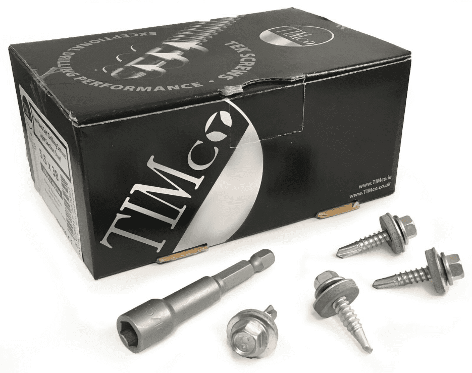 Timco 5.5x25mm Roofing Self Drilling Hex Screws Washer Light Section Steel