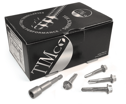 Timco 5.5x32mm Roofing Self Drilling Hex Head Tek Screws Heavy Section Steel