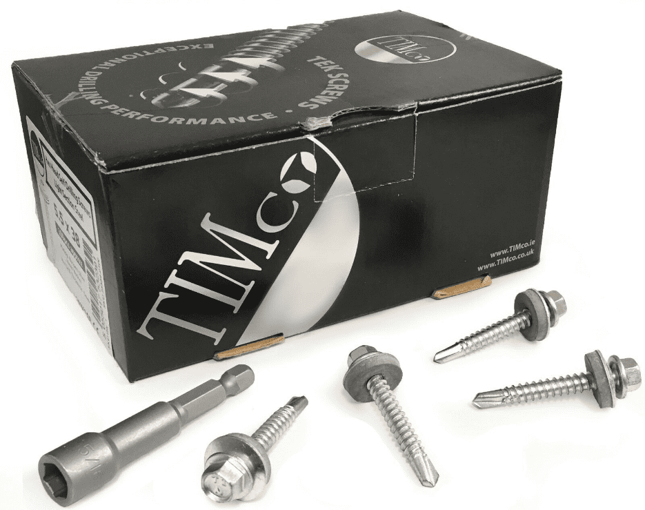 Timco 5.5x38mm Roofing Self Drilling Hex Screws Washer Light Section Steel