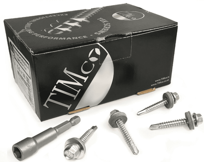 Timco 5.5x38mm Roofing Self Drilling Hex Screws Washer Light Section Steel