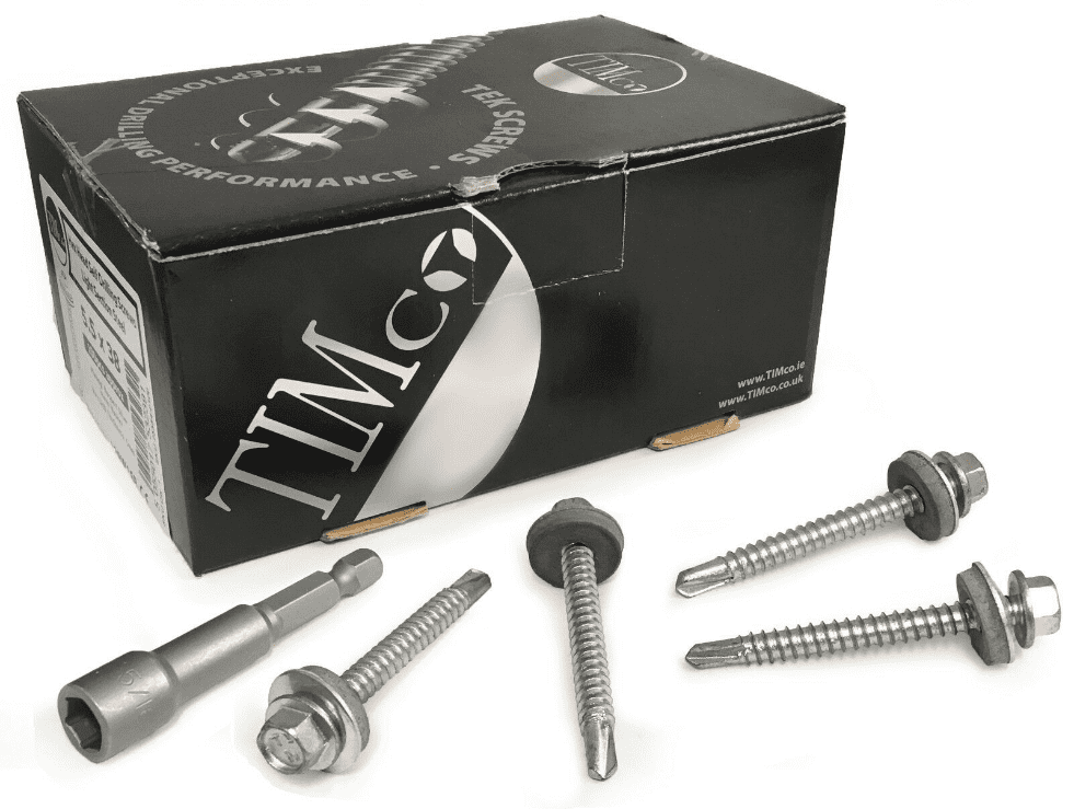 Timco 5.5x50mm Roofing Self Drilling Hex Screws Washer Light Section Steel