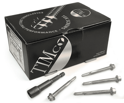 Timco 5.5x55mm Roofing Self Drilling Hex Head Tek Screws Heavy Section Steel
