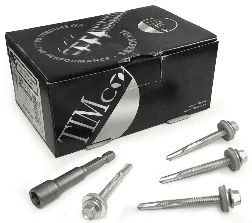 Timco 5.5x55mm Roofing Self Drilling Hex Head Tek Screws W/ Washer Heavy Steel