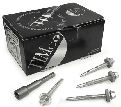 Timco 5.5x55mm Roofing Self Drilling Hex Head Tek Screws W/ Washer Heavy Steel