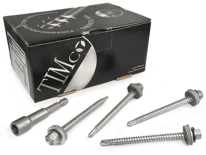 Timco 5.5x70mm Roofing Self Drilling Hex Screws Washer Light Section Steel