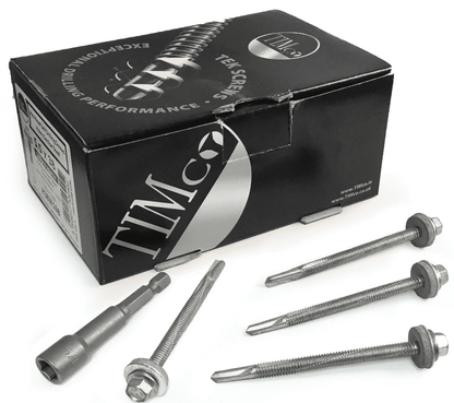 Timco 5.5x80mm Roofing Self Drilling Hex Head Tek Screws W/ Washer Heavy Steel