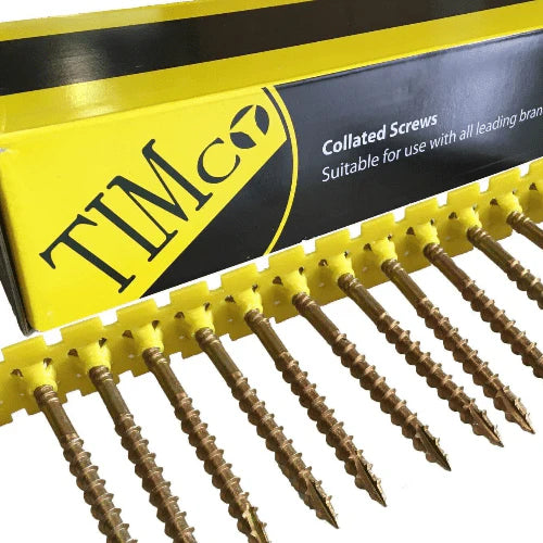 4.2-4.5x40mm-70mm Timco Yellow Collated Coarse Single Thread Solo Screws Wood