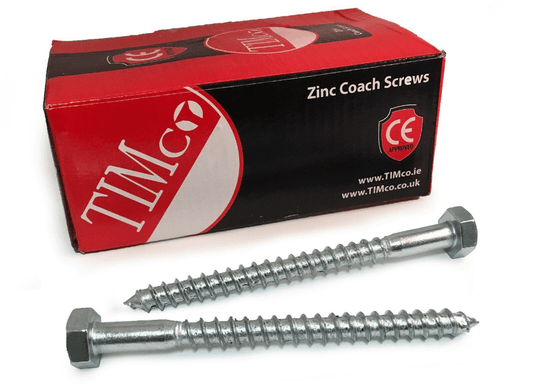 Timco M10x120mm 5" Lag Bolts Zinc Coach Screw Hex Head Timber Wood