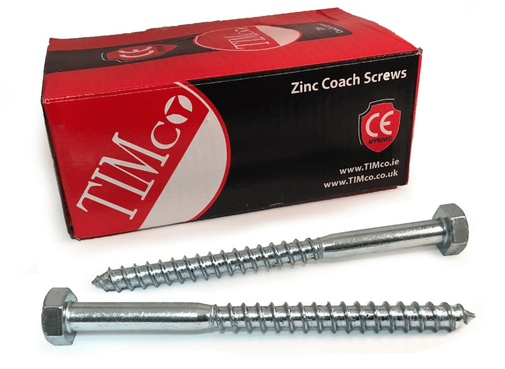 Timco M10x130mm 5" Lag Bolts Zinc Coach Screw Hex Head Timber Wood