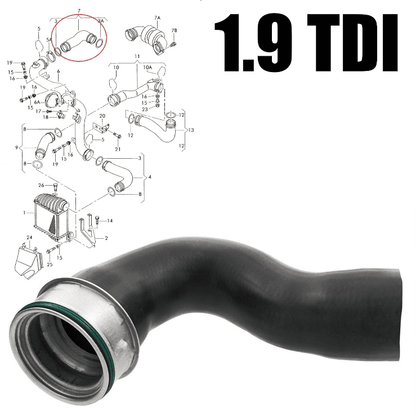 Turbo Intercooler Hose Pipe for VW Golf Bora Seat Leon Toledo Audi A3 1.9 Tdi