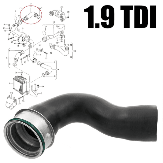 Turbo Intercooler Hose Pipe for VW Golf Bora Seat Leon Toledo Audi A3 1.9 Tdi