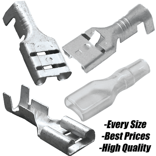 Uninsulated Female Spade Connector Terminals 1.5mm&sup2;-2.5mm Cable Crimp Wire Pvc