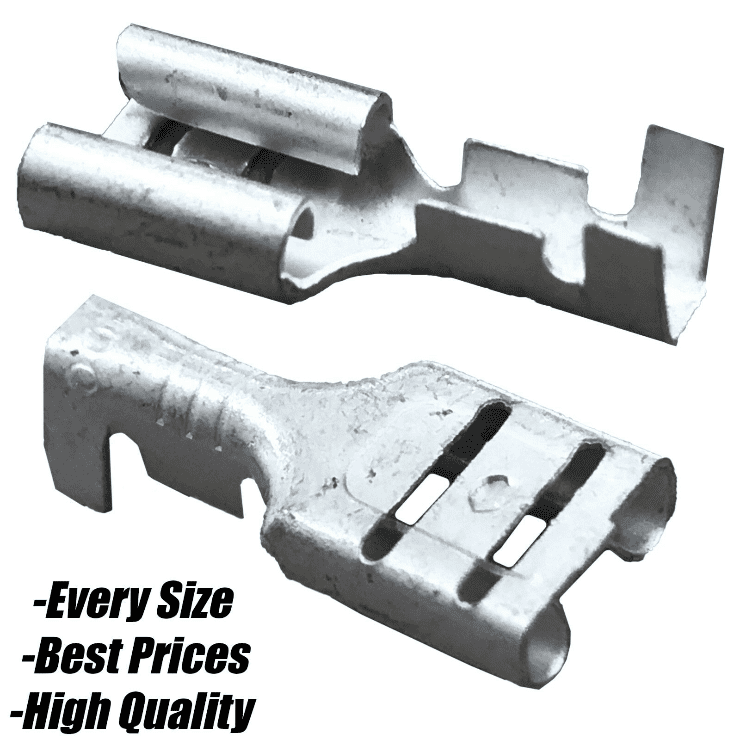 Uninsulated Female Spade Connector Terminals 1.5mm&sup2;-2.5mm Cable Crimp Wire Pvc