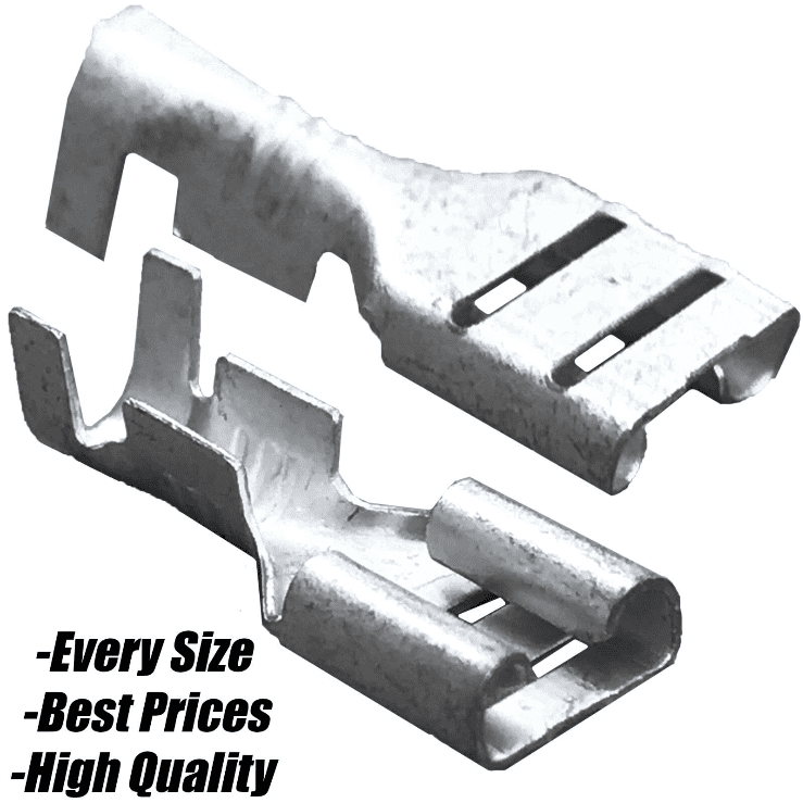 Uninsulated Female Spade Connector Terminals 1.5mm&sup2;-2.5mm Cable Crimp Wire Pvc