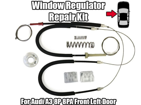 Window Regulator Repair Kit for Audi A3 8P 8Pa 2/3 Doors Front Left Driver Side
