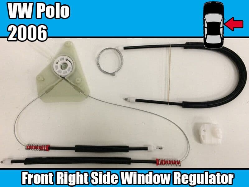 Window Regulator Repair Kit for VW Polo 2006 Front Right Side Door Electric