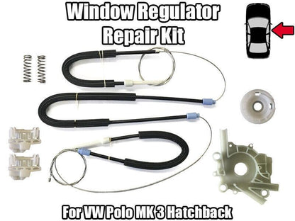 Window Regulator Repair Kit for VW Polo Mk 3 Hatchback Front Right Side Door