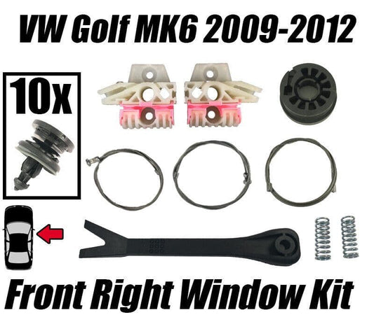 Window Repair Kit for  VW Golf Mk6 2009-2012 Front Right Door  + Fasteners