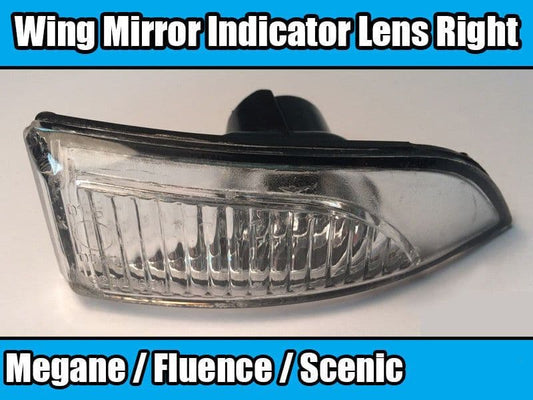 Wing Mirror Indicator Lens for Renault Megane Mk3 Fluence Scenic IIi Right Side